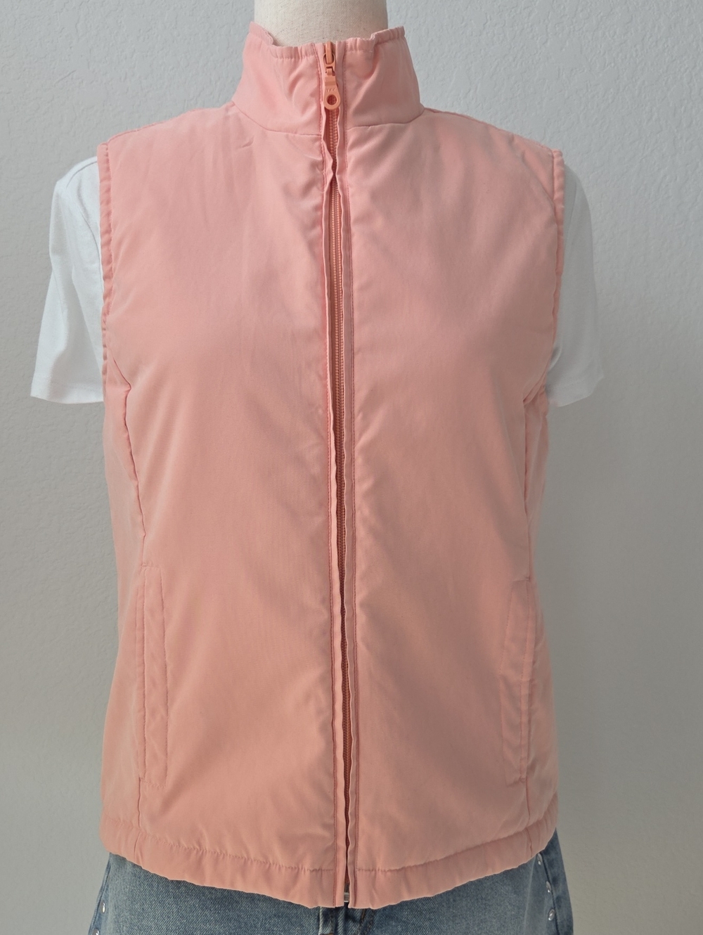Womens Golf EP Pro Pink Quilted Lightweight Vest Active Wesr Outdoor Pockets